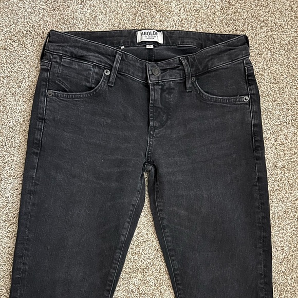 AGOLDE Chloe Low Rise Slim Jean Sz 25 Chelsea Washed Black - Picture 5 of 11